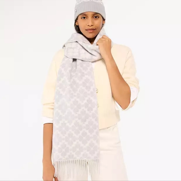 Kate Spade-Flower Cashmere Scarf - Picture 1 of 2